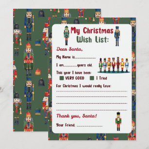 Invitation Lettre de Noël à Père Noël - Casse-noisette