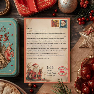 Invitation Lettre de Père Noël Vintage   Pôle Nord Personnali