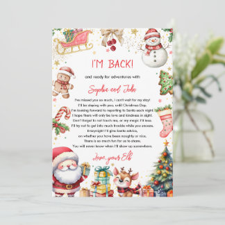 Invitation Lettre de Retour de Noël Je Suis de Retour