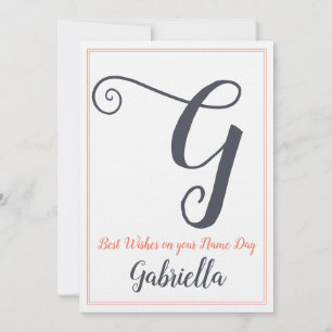 Invitation Lettre du jour Saint's Day G Monogramme