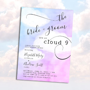 Invitation Lettre du Wedding shower humoristique de Cloud 9