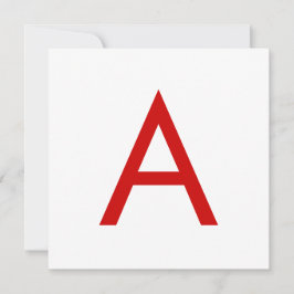 Invitation Lettre initiale de monogramme rouge blanc moderne 