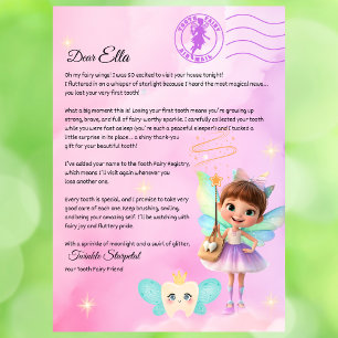 Invitation Lettre Magique Imprimable de la Fée des Dents Offi