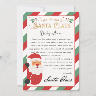 Invitation Lettre magique personnalisée de Père Noël imprimab