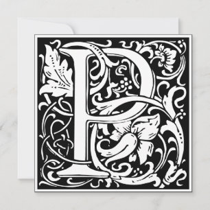 Invitation LETTRE MONOGRAPHIQUE AFRIQUE Florale Art Nouveau P
