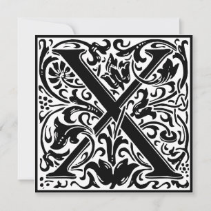 Invitation LETTRE MONOGRAPHIQUE Florale William Morris X