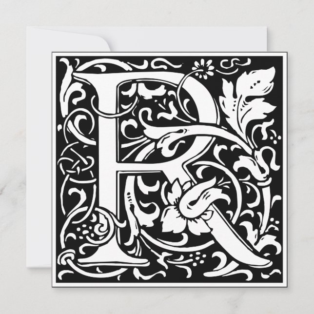 Invitation LETTRE MONOGRAPHIQUE MONOGRAPHIQUE Art Nouveau Flo (Devant)