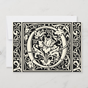Invitation Lettre O Monogramme Art Nouveau Médiéval