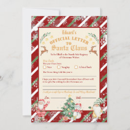 Invitation Lettre officielle du Pôle Nord à Santa 5x7inch Inv