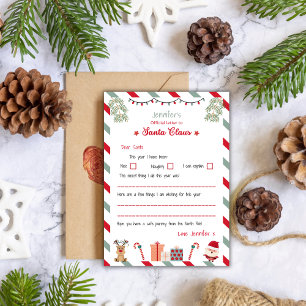 Invitation Lettre officielle personnalisée au Père Noël Pôle