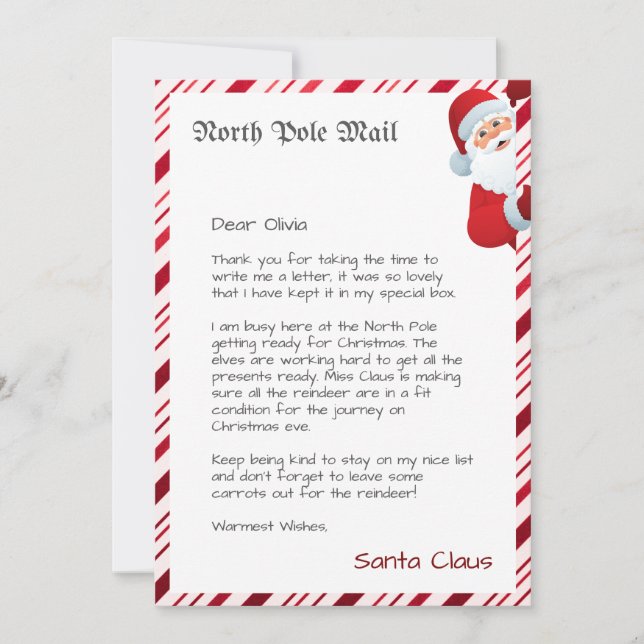 Invitation Lettre officielle Personnalisée Du Pôle Nord De Pè (Devant)
