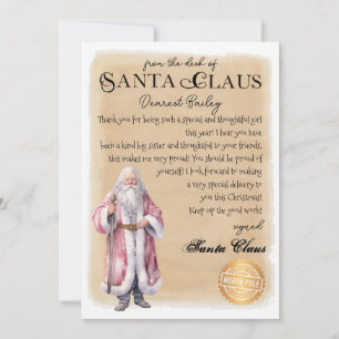 Invitation Lettre personnalisée de Père Noël Christmas Imprim