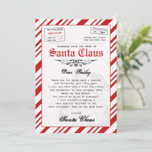 Invitation Lettre personnalisée du Modèle de Noël Père Noël