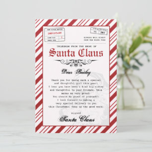 Invitation Lettre personnalisée du Modèle de Noël Père Noël