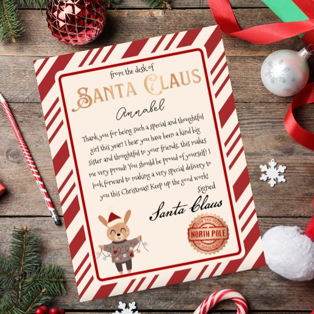 Invitation Lettre personnalisée du Père Noël (letter from santa personalized for your child - easily edit download and print from home)