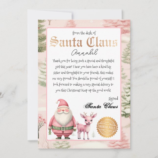 Invitation Lettre personnalisée du Père Noël (Devant)