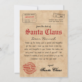 Invitation Lettre personnalisée du Père Noël