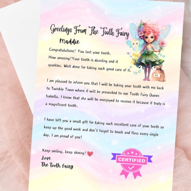 Invitation Lettre personnalisée - Pour les enfants (Personalized Tooth Fairy Letter - Available Printed or as a Digital Download)