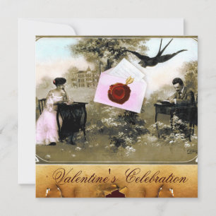 INVITATION LETTRE ROMANTIQUE DE LA SAINT-VALENTIN, MONOGRAMME