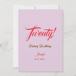 Invitation lettre vingt20 anniversaire ajouter nom date année