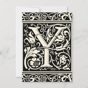 Invitation Lettre Y Monogramme médiéval Art Nouveau