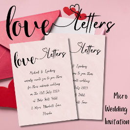 Invitation Lettres d'amour manuscrites Rose Vintage Mariage r