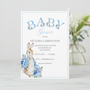 Invitation Lettres de Baby shower Blue Peter Rabbit Invitatio