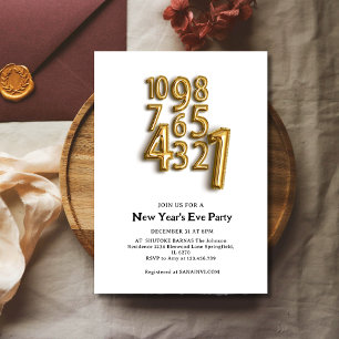 Invitation Lettres de ballons pour la fête du Nouvel An à reb