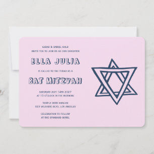 Invitation LETTRES DE DÉTAIL STAR DU Bat mitzvah DAVID Custom