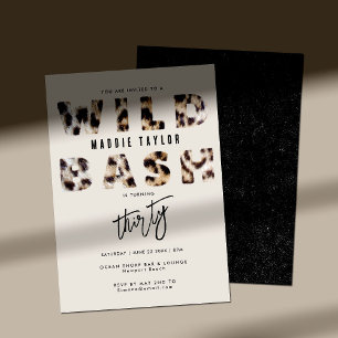 Invitation Lettres de fourrure Leopard Wild Bash 30e fête d'a