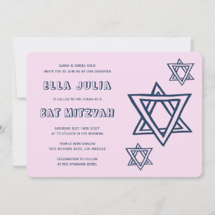 Invitation LETTRES D'ÉTOILE STAR DE DAVID Custom BAR Mitzvah