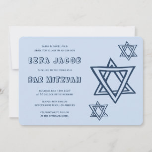 Invitation LETTRES D'ÉTOILE STAR DE DAVID Custom BAR Mitzvah