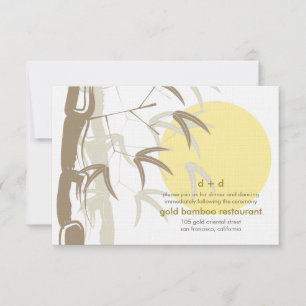 Invitation Lever de soleil jaune Bamboo Zen Réception de mari