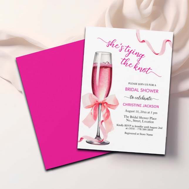 Invitation Levez le verre qu'elle noue la Fête des mariées (Créateur téléchargé)
