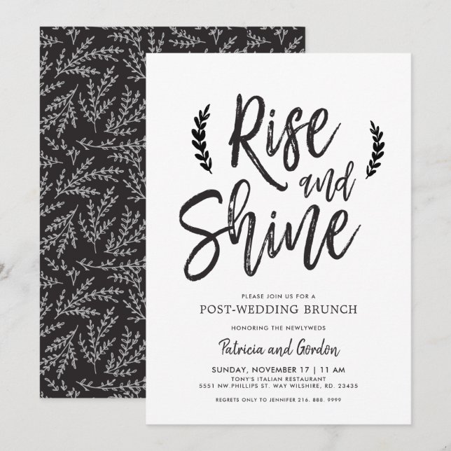 Invitation Levez-vous et brillez | Brunch d'après-mariage (Devant / Derrière)