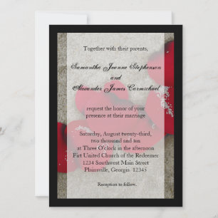 Invitation Lg Red Rose Petals sur Sand Beach Mariage