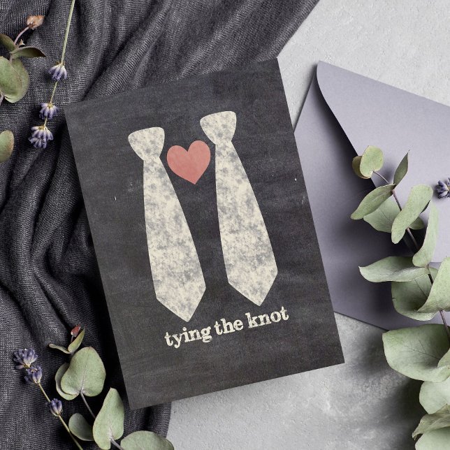 Invitation LGBT Tying Knot Faux Chalkboard Gay Mariage (Créateur téléchargé)