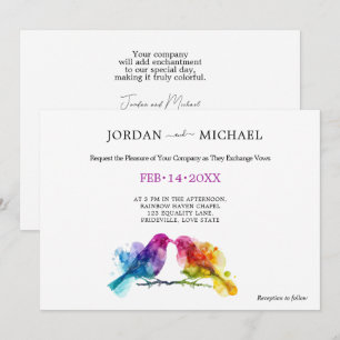 Invitation LGBTQ+ Plongeurs arc-en-ciel horizontaux