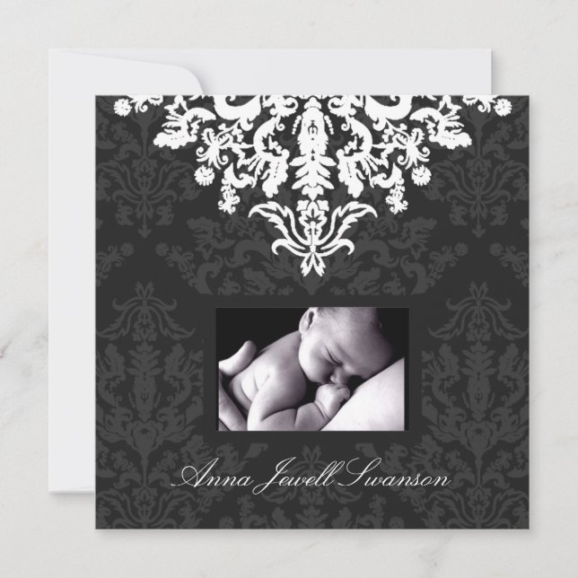 Invitation LGC| Charbon / Posh Baby Annonce merci (Devant)