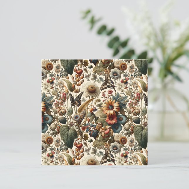 Invitation L'harmonie de la nature : Motif sans couture botan (Debout devant)