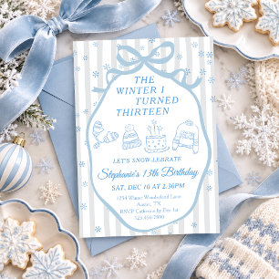 Invitation L'hiver où j'ai eu treize ans 13e anniversaire
