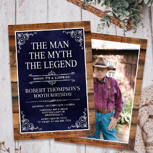 Invitation L'Homme La Légende Surprise 100 Anniversaire