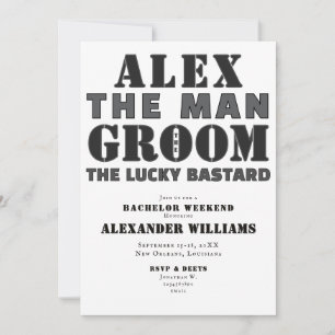Invitation L'Homme La Pièce Le Lucky Bastard Bachelor Party