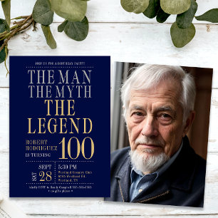 Invitation L'Homme Le Mythe La Légende Photo 100 Anniversaire