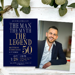 Invitation L'Homme Le Mythe La Légende Photo 50e anniversaire
