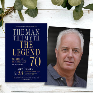 Invitation L'Homme Le Mythe La Légende Photo 70e anniversaire