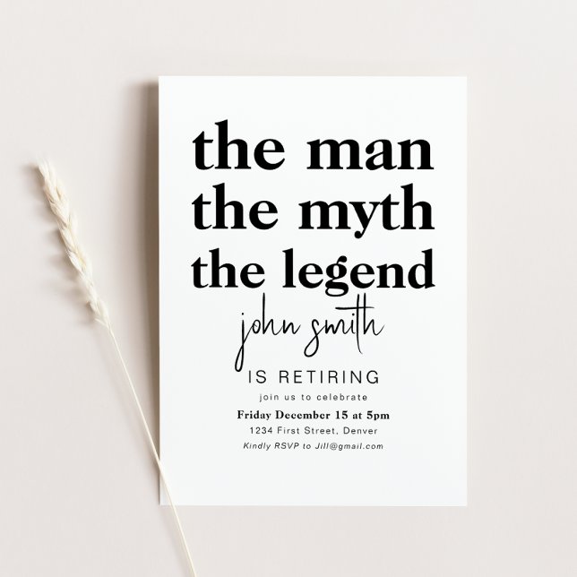 Invitation L'homme Le mythe La légende prend sa retraite Invi (Créateur téléchargé)