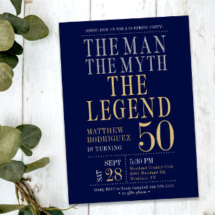Invitation L'Homme Le Mythe La Légende Surprise 50e anniversa