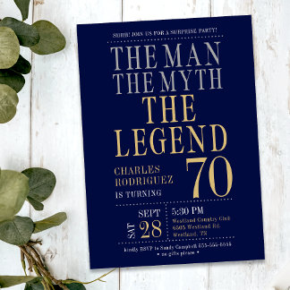 Invitation L'Homme Le Mythe La Légende Surprise 70e anniversa