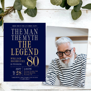 Invitation L'Homme Le Mythe La Légende Surprise 80e anniversa